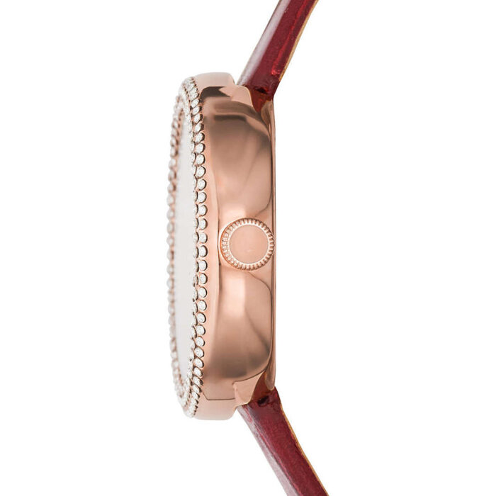 Emporio Armani Rosa Two Hand White Dial Red Leather Strap Watch For Women - AR11357 - Image 8